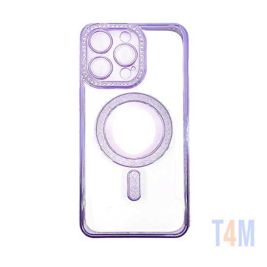 Capa Magnética com Lente de Câmara para Apple iPhone 15 Pro Max Roxo